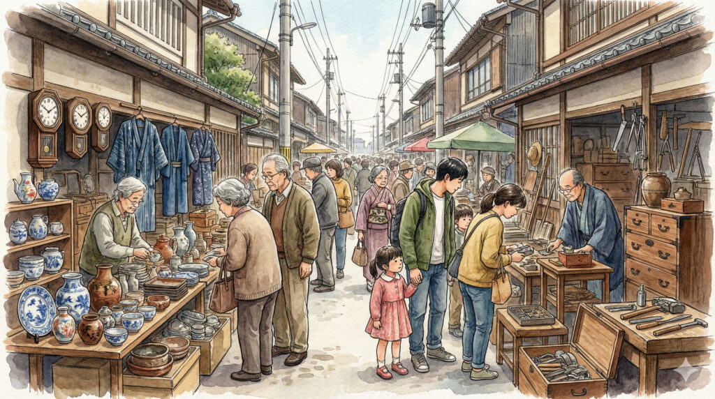 骨董イベントサムネイルイラスト