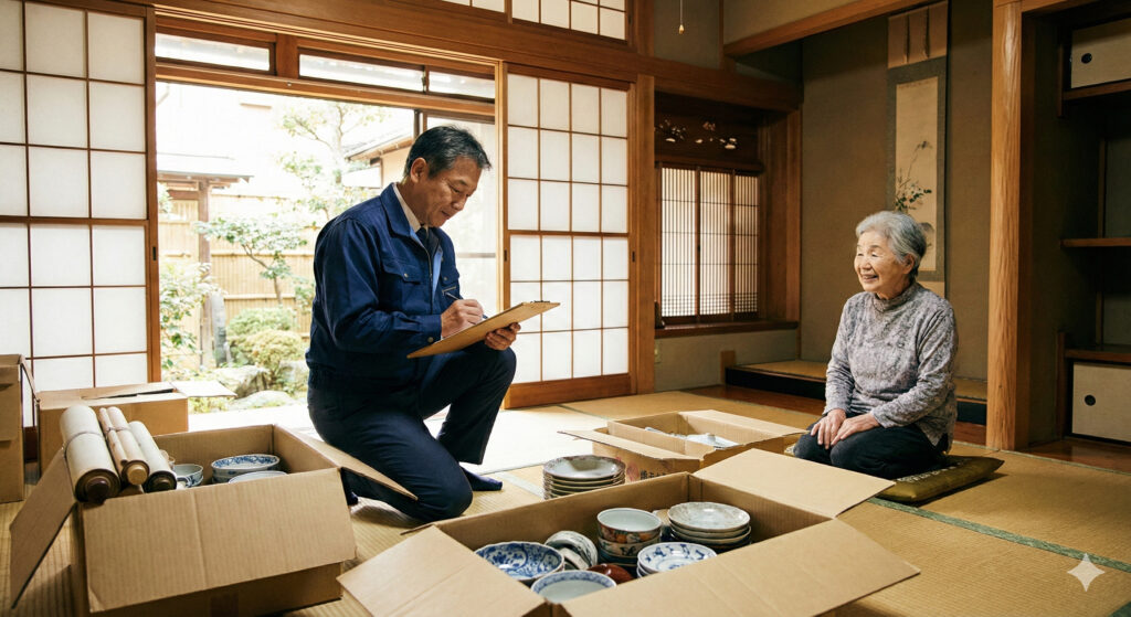 和室での査定風景